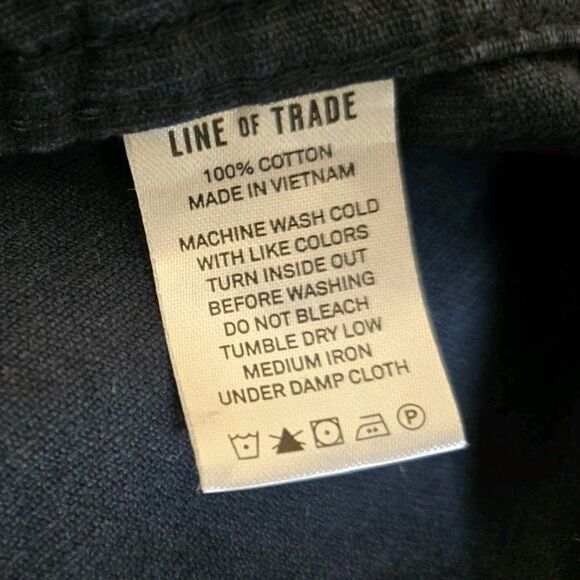 Line Of Trade Shirt Mens L Blue Corduroy Chore Button Down Workwear Outdoor Fall - Picture 5 of 8
